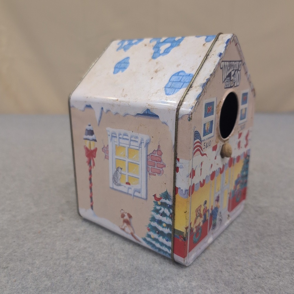 Waltons 5&10 Est 1950 Birdhouse Metal Tin Holiday Storefront Scene NA308 - Picture 2 of 5